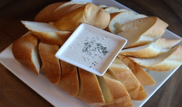 baguette and dill sauce