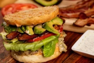 roasted chicken club with avocado panini